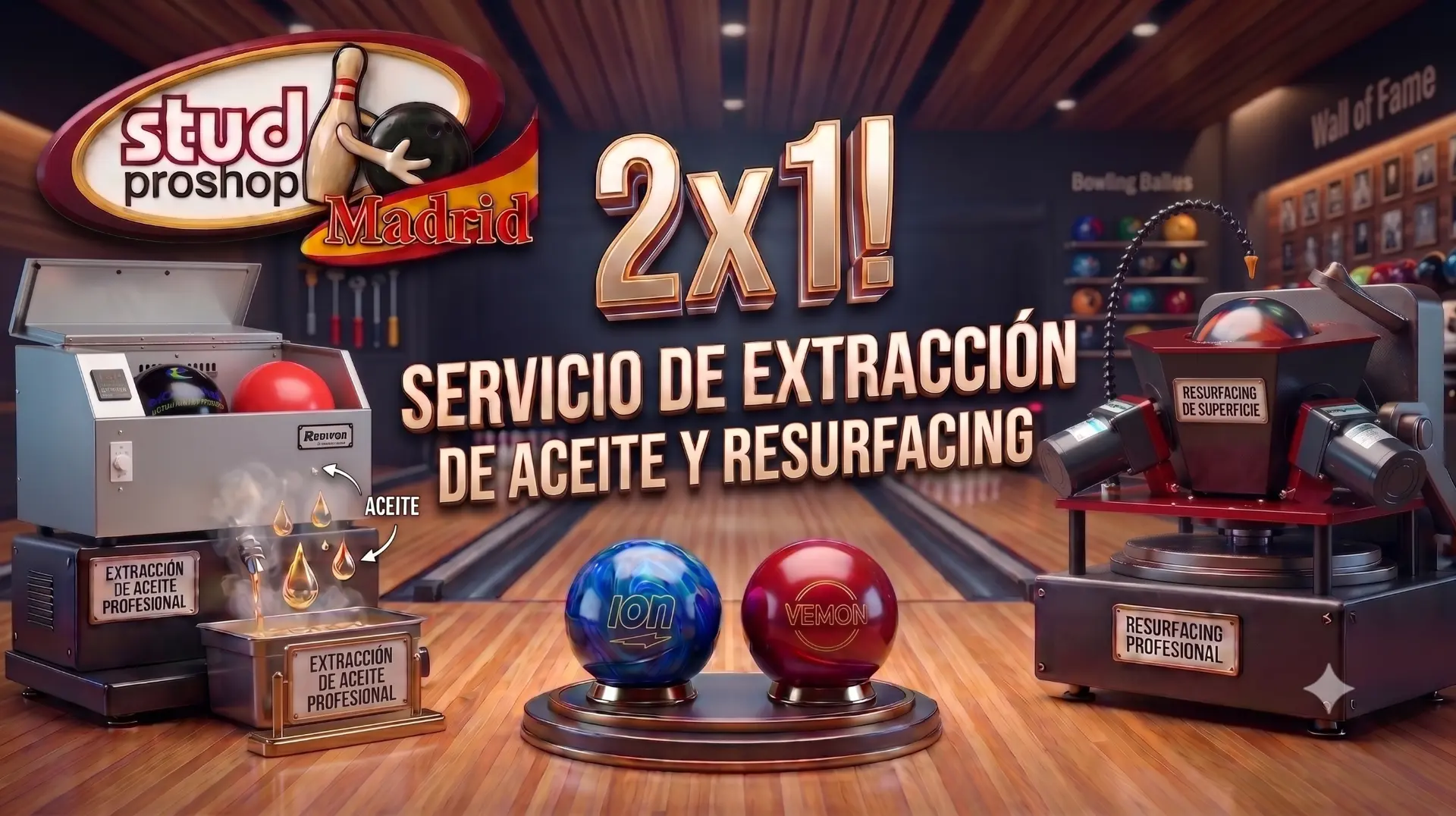 2x1 en servicio de extracción de aceite y resurfacing - Studio ProShop Madrid